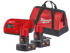 Energy Pack Milwaukee con 2 batterie M12 6.0 Ah e caricabatterie