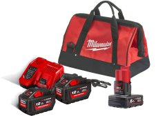 Energy Pack Milwaukee con 2 batterie M18 12.0Ah e caricabatterie + batteria M12 OMAGGIO