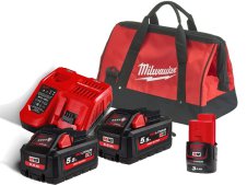 Energy Pack Milwaukee con 2 batterie M18 5.5Ah e caricabatterie + batteria M12 OMAGGIO