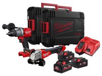 Kit Milwaukee trapano FPD2 M18 Fuel + Smerigliatrice FSAG M18 Fuel