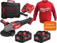 Kit smerigliatrice Milwaukee M18 Fuel FHSAG125XPDB interruttore a paletta