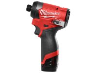 Kit Milwaukee 12V Trapano FPD2 + Avvitatore impulsi FCIWF12G3 con 2 batterie e caricabatterie