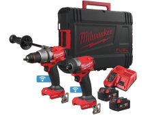 Kit utensili 18V Milwaukee Trapano ONEPD3 + Avvitatore ONEID3 con 2 batterie e valigetta