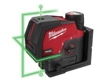 Livella laser Milwaukee M12 CLLP a 2 linee con piombo, raggio verde