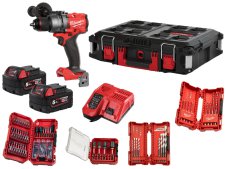 Trapano con percussione Milwaukee M18 Fuel FPD3 con 2 batterie, valigetta e 95 accessori Trapano con percussione Milwaukee M18 Fuel FPD3 con 2 batterie, valigetta e 95 accessori