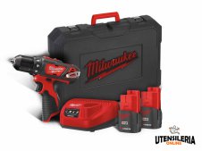 Trapano avvitatore 12V Milwaukee BDD-153C in Kit con 3 Batterie 1.5Ah Trapano avvitatore 12V Milwaukee BDD-153C in Kit con 3 Batterie 1.5Ah