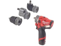 Trapano avvitatore a percussione Milwaukee M12 Fuel FPDX con 3 mandrini