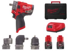 Trapano avvitatore a percussione Milwaukee M12 Fuel FPDX con 3 mandrini