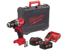 Trapano con percussione Milwaukee M18 BLPDRC con 2 batterie, caricabatterie e valigetta Trapano con percussione Milwaukee M18 BLPDRC con 2 batterie, caricabatterie e valigetta