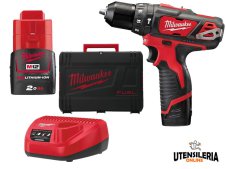 Trapano con percussione a batteria Milwaukee M12 BPD-202C 12V