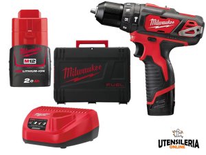 Trapano con percussione a batteria Milwaukee M12 BPD-202C 12V
