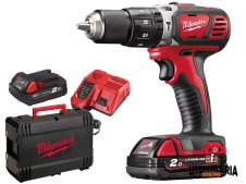 Trapano con percussione Milwaukee M18 BPD-202C + 2 Batterie 18V 2.0Ah