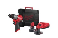 Trapano con percussione Milwaukee M12 Fuel FPD2 con 2 batterie, caricabatterie e valigetta Trapano con percussione Milwaukee M12 Fuel FPD2 con 2 batterie, caricabatterie e valigetta