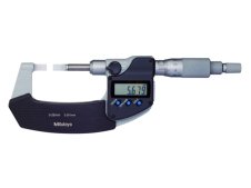 Mitutoyo micrometro digitale con incudini a lama 25-50mm, risoluzione 0,001mm, uscita dati Mitutoyo micrometro digitale con incudini a lama 25-50mm, risoluzione 0,001mm, uscita dati