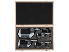 Set 4 micrometri digitali per esterni Mitutoyo Digimatic 0-100mm risoluzione 0,001mm Set 4 micrometri digitali per esterni Mitutoyo Digimatic 0-100mm risoluzione 0,001mm