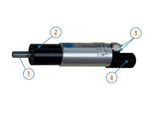 Motore pneumatico Ober industriale reversibile Serie LFB4R 160W consumo 400 Nl/1’