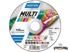Disco da taglio MULTI MATERIAL per tutti i metalli 115x1.6 Norton (25pz)