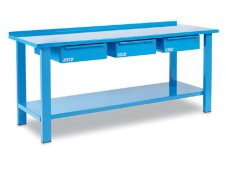 Banco da lavoro OMCN 2000x700x850mm con piano in acciaio e 3 cassetti
