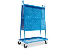 Carrello multiuso OMCN C51/A con doppio pannello forato e 4 ripiani, 1000x580x1600mm