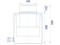 Cilindro idraulico alta potenza semplice effetto OMCN 365/BM ritorno a molla h.525mm, 125 Ton