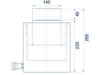 Cilindro idraulico alta potenza semplice effetto OMCN 365/M ritorno a molla h.265mm, 125 Ton