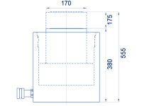 Cilindro idraulico alta potenza semplice effetto OMCN 368/BM ritorno a molla h.555mm, 190 Ton