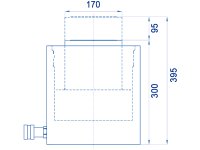 Cilindro idraulico alta potenza semplice effetto OMCN 368/AM ritorno a molla h.395mm, 190 Ton