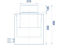 Cilindro idraulico alta potenza semplice effetto OMCN 368/DM ritorno a molla h.485mm, 245 Ton