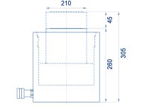 Cilindro idraulico alta potenza semplice effetto OMCN 368/CM ritorno a molla h.305mm, 245 Ton