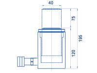 Cilindro idraulico universale semplice effetto OMCN 360/CM ritorno a molla h.195mm, 10 Ton