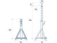 Colonnetta di sostegno mezzi pesanti OMCN 982 con ruote fisse, portata 10 ton