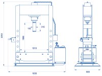 Pressa elettroidraulica OMCN 164 3kW ad una velocità, portata 100 ton