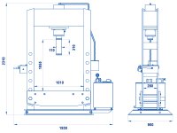 Pressa elettroidraulica OMCN 164/R 3kW a 2 velocità, portata 100 ton