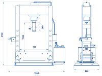 Pressa elettroidraulica OMCN 161/R 1,5kW a 2 velocità, portata 40 ton