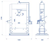 Pressa idraulica OMCN P30/SA con pompa a mano a 2 velocità, 30 ton
