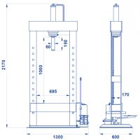Pressa idraulica OMCN P30/SAP con pompa pedale a 2 velocità, 30 ton