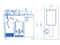 Pressa elettroidraulica schiaccia filtri OMCN 389/A 1.5kW a 2 velocità, 40 Ton