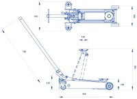 Sollevatore idraulico a carrello OMCN 112C alzata 750mm portata 1200 Kg