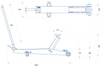 Sollevatore idraulico a carrello OMCN 123/A alzata 655mm portata 20000 Kg
