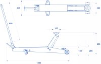 Sollevatore idraulico a carrello OMCN 265 alzata 630mm portata 10000 Kg
