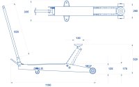 Sollevatore idraulico a carrello OMCN 257 alzata 520mm portata 1500 Kg