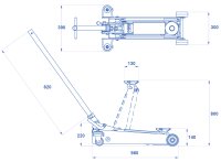 Sollevatore idraulico a carrello OMCN 256 portata 1600 Kg