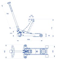 Sollevatore idraulico a carrello OMCN 3010 alzata 710mm portata 2000 Kg