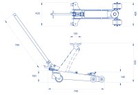 Sollevatore idraulico a carrello OMCN 1120-F alzata 520mm portata 2000 Kg