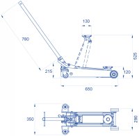 Sollevatore idraulico a carrello OMCN 112 XR alzata 525mm portata 2000 Kg