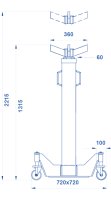 Sollevatore oleopneumatico da fossa e sottoponte OMCN SIF6-73 IP, portata 10000Kg