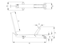 Sollevatore idraulico a carrello OMCN 120/S alzata 1030mm portata 4000 Kg