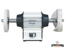 Pulitrice doppia da banco per metalli Optimum GU 20P 600W 230V