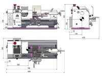 Tornio compatto Optimum TU 2004V con regolazione continua, 300 mm