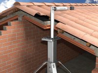 Supporto base telescopico Rego in acciaio zincato per linee vita Tipo C, 1000mm